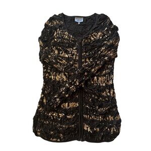 Elegant Black and Gold Women's Cardigan